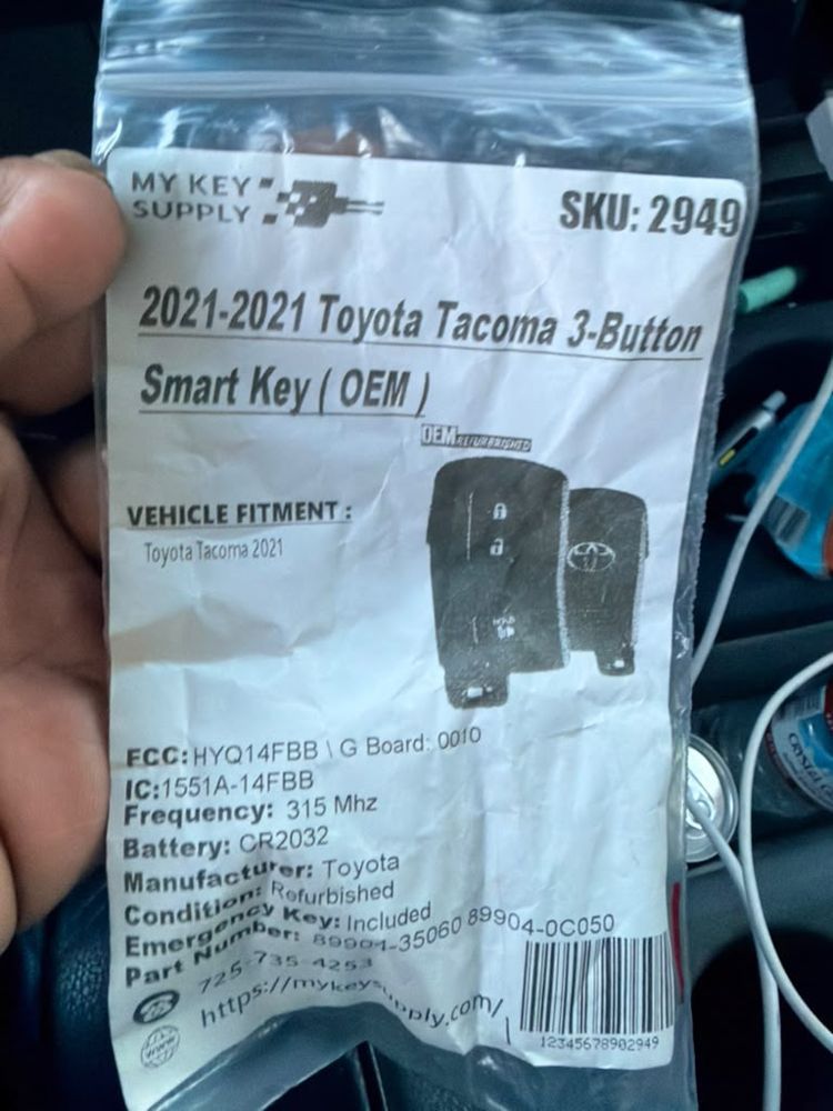 Toyota Tacoma Smart Key Service
